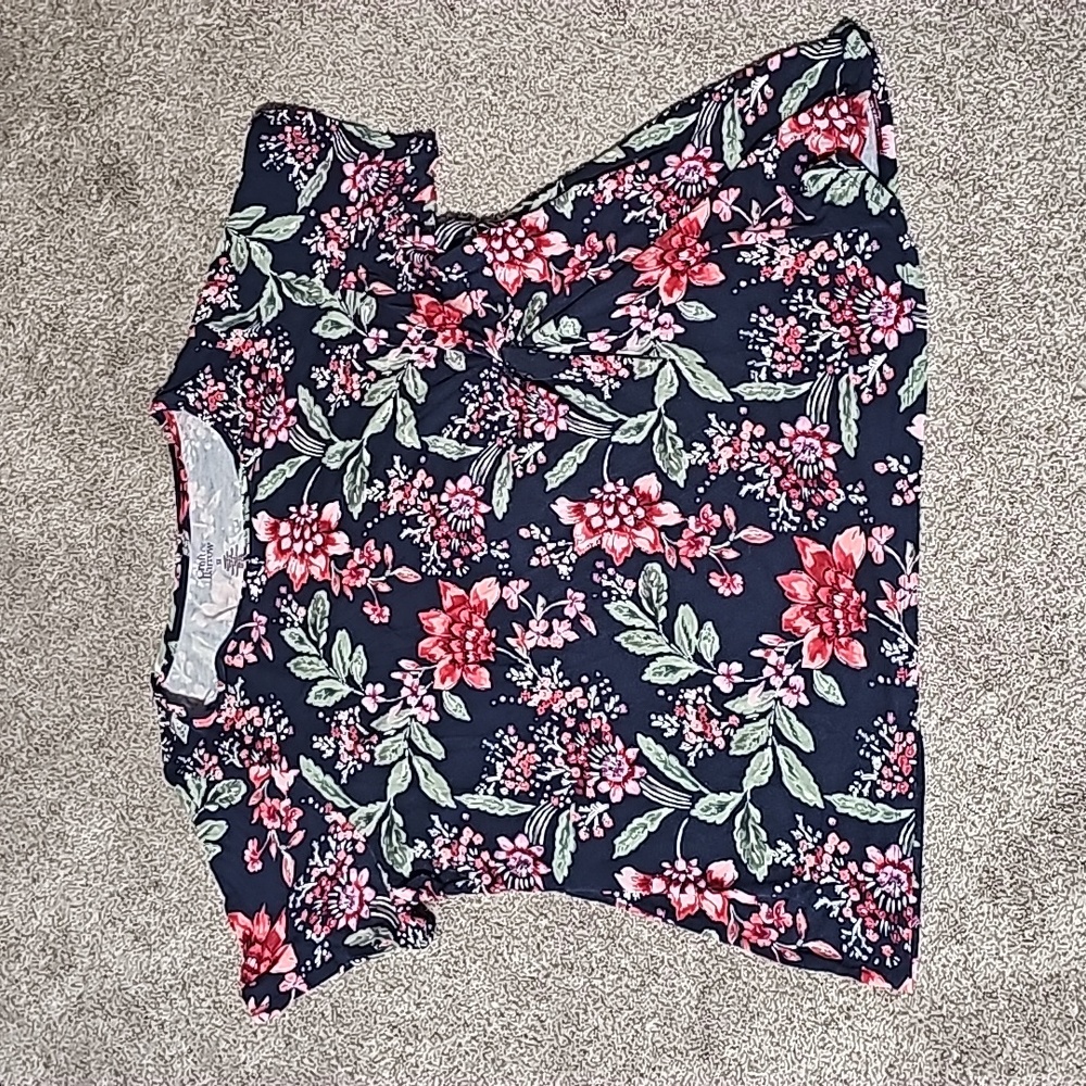 Croft & Borrow Plus Shirt 3x Dark Blue Floral